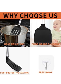 Daytoyz Silicone heat-resistant turner spatula, for kitchen use rubber utensils, cooking plastic cookware gadgets spatula set, for nonstick cookware, wok, pancake pan, egg, cake  - Image 2