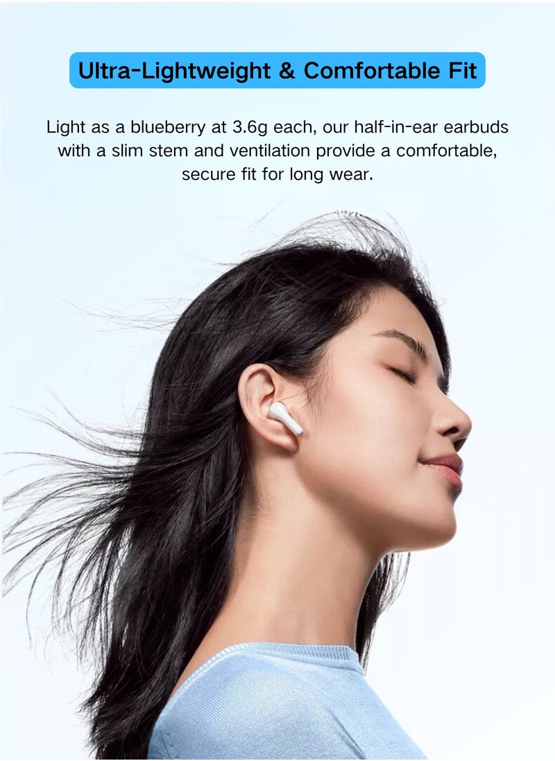 vivo - TWS A2 True Wireless Earbuds with Bluetooth 5.3, Ultra-Lightweight, Gaming-Grade Latency, Semi-In-Ear Design, High-Fidelity Sound, IP54 Water Resistance, White Color, China Special Edition - Image 1