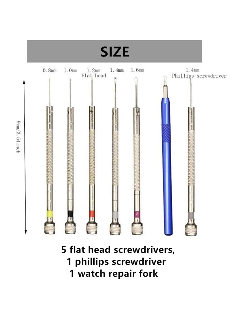 Oasisgalore 7 Pcs Precision Screwdrivers，0.6-1.8mm Micro Screwdriver for Watch Repair Eyeglass Repair, Jewelry Work - Image 2