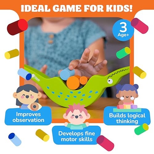 FoxMind Games Don't Rock The Croc, Toddler Boy Girl Games, Kids Games 3-5, Multiplayer 3 Year Old Board Games for Family Fun - Image 2