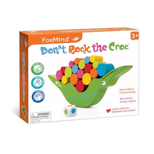 FoxMind Games Don't Rock The Croc, Toddler Boy Girl Games, Kids Games 3-5, Multiplayer 3 Year Old Board Games for Family Fun - Image 1