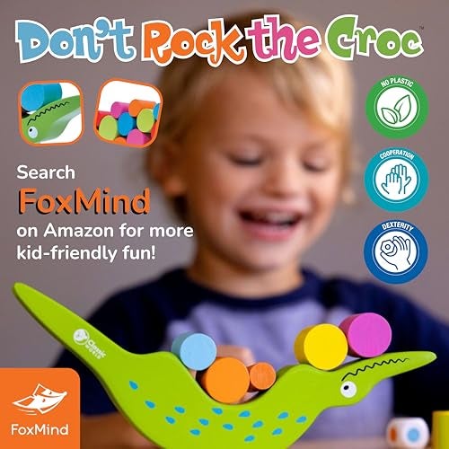 FoxMind Games Don't Rock The Croc, Toddler Boy Girl Games, Kids Games 3-5, Multiplayer 3 Year Old Board Games for Family Fun - Image 4