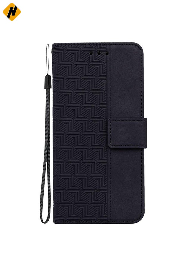 HuHa Case Cover For Motorola Edge 60 Fusion / Edge 5G 2025 Geometric Embossed Leather Phone Case(Black) - Image 3