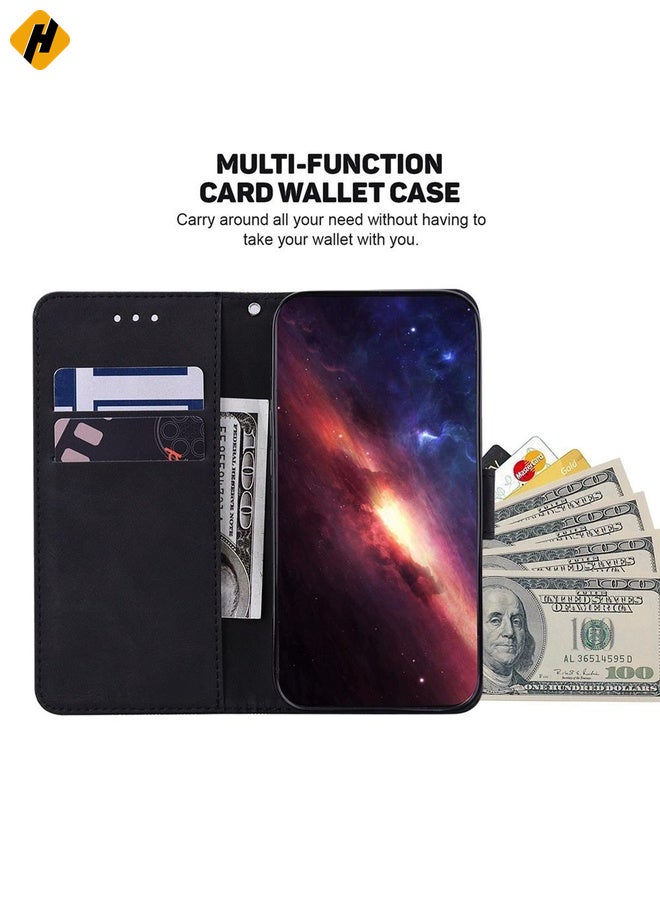 HuHa Case Cover For Motorola Edge 60 Fusion / Edge 5G 2025 Geometric Embossed Leather Phone Case(Black) - Image 5