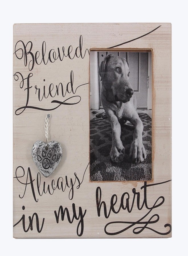 YOUNGS Young's 9" x 0.5" x 9" Wood 4" x 6" Pet Memorial Picture Frame - Image 1