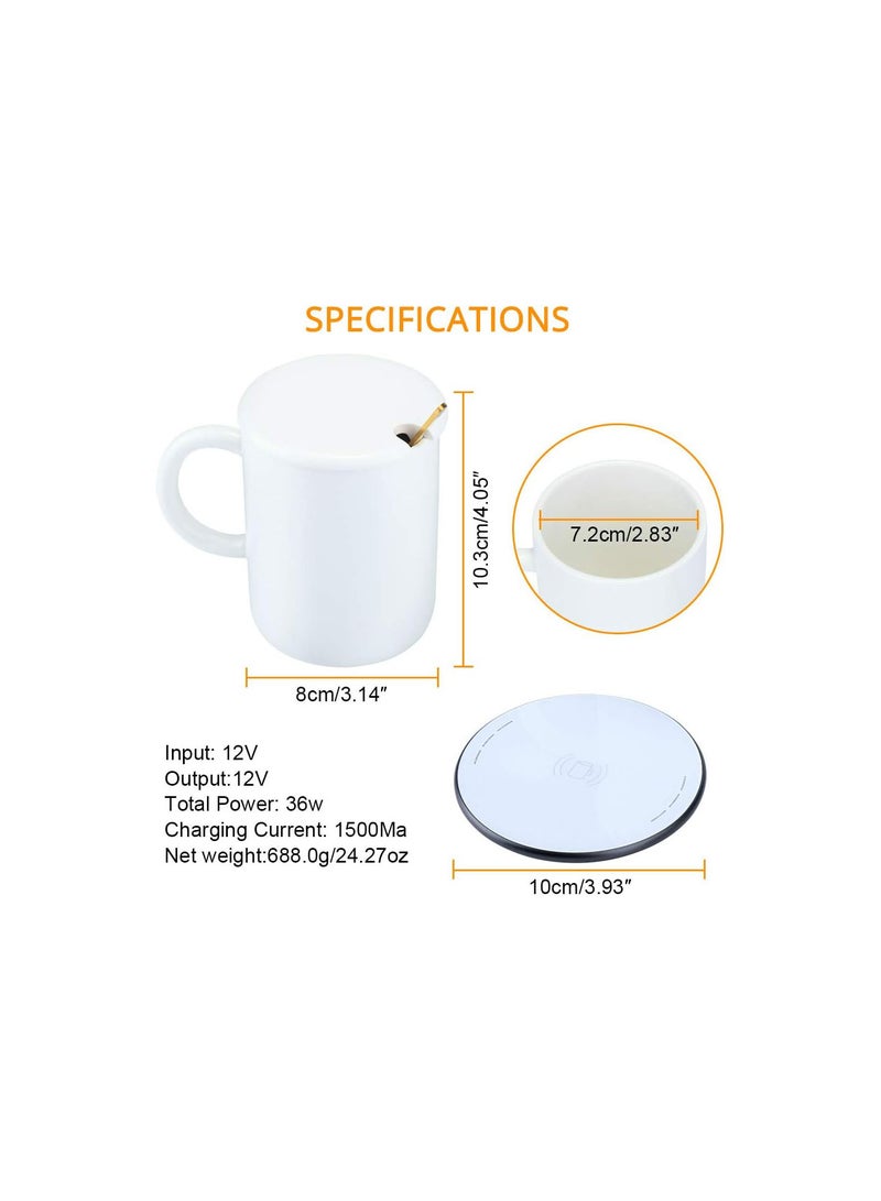 GGOOT Fast Wireless Charger&Water Cup Heating, w/Cup, Spoon and USB-C Qi Wireless Phone Charging Pad for iPhone SE/11/11 Pro/X/XS Max/XR/8 AirPods Pro,Samsung S20/S10/S10e/S9 - Image 5
