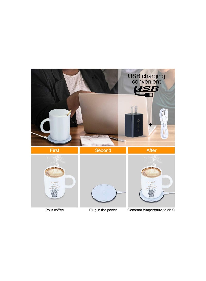 GGOOT Fast Wireless Charger&Water Cup Heating, w/Cup, Spoon and USB-C Qi Wireless Phone Charging Pad for iPhone SE/11/11 Pro/X/XS Max/XR/8 AirPods Pro,Samsung S20/S10/S10e/S9 - Image 4