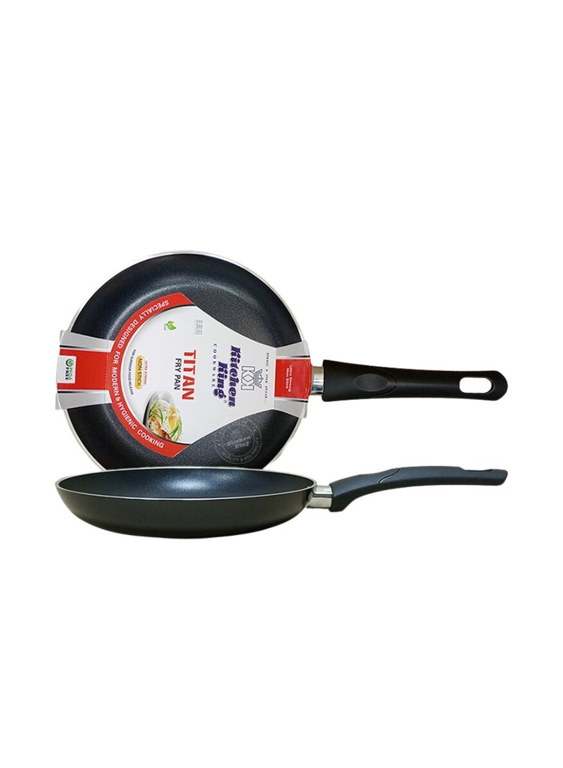 Kitchen King Titan Fry Pan, Non Stick Egg Pan with Heat Resistant Handle, Even Heat, PFOA Free, FDA Approved, Durable & Ideal for Healthy Cooking, 22cm - Image 1