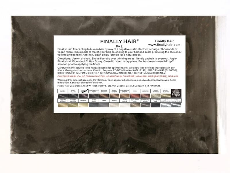 Finally Hair Fibers Refill Bag 56 Grams of Premium Hair Loss Concealer in a Refill Bag Dark Brown WE HAVE 2 DARK BROWN SHADES SEE PICTURES