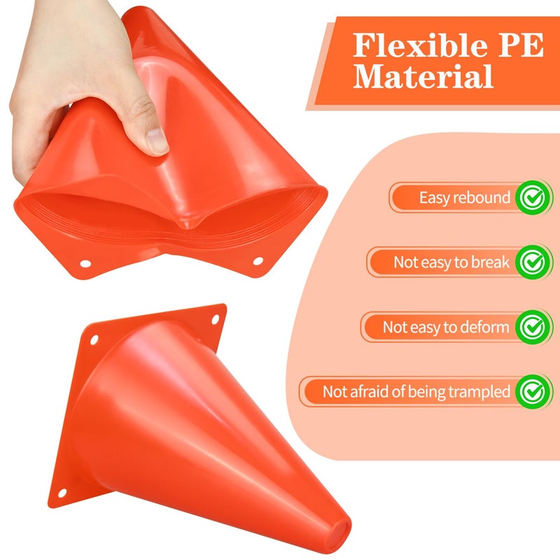 PXZBLG 24pcs Soccer Cones, 7 Inch Soccer Cones, Plastic Traffic Cones, Training Cones for Basketball Football Skating Drills Practice - Image 3