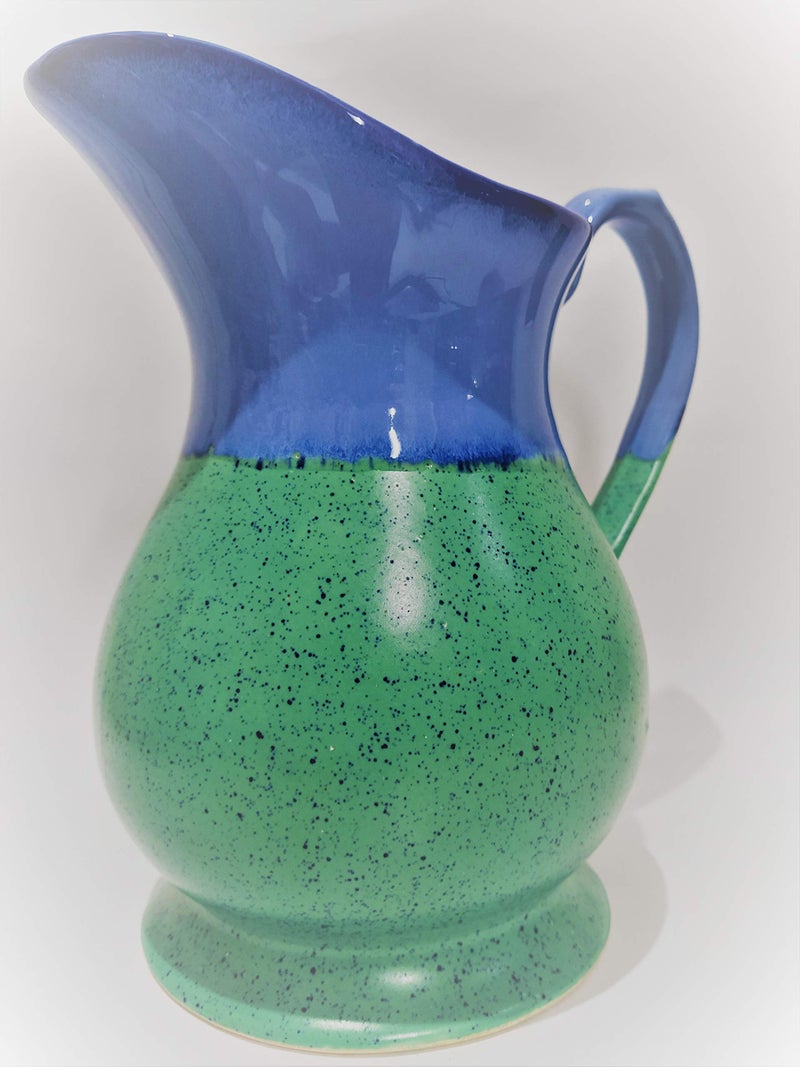Caffeine Ceramic Handmade Stoneware Green & Blue Water Jug (Set of 1, 1400 ml Dishwasher & Microwave Safe) - Image 2