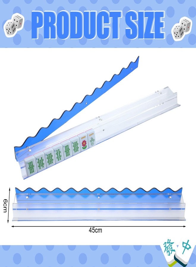 DoubleFill مجموعة DoubleFill المكونة من 4 قطع من رفوف وأدوات دفع قطع لعبة ما جونغ، حوامل أكريليك متكاملة، رفوف مغناطيسية لتنظيم قطع ما جونغ، سهلة الاستخدام لأمسيات الألعاب المنزلية (حواف مزخرفة، ألوان زاهية) - Image 2
