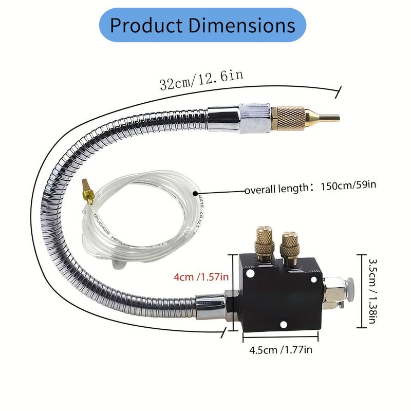 Modern Black Mist Coolant Lubrication Spray System With Check Valve Oil Mist Spray Cooling For Drilling Engraving Milling Machine Metalworking - Image 2