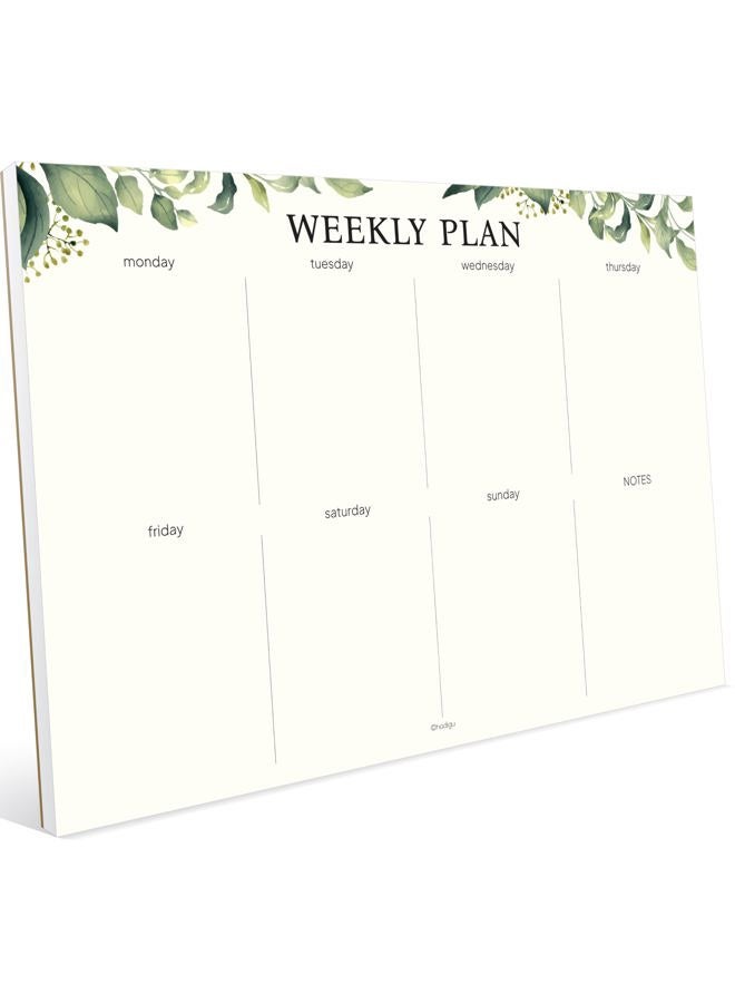 HADIGU Weekly Planner Notepad, Size 8" x 11.5", Weekly To Do List Notepad, Eucalyptus Design - Image 1