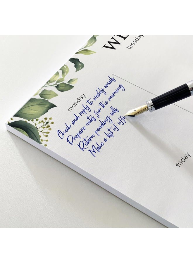 HADIGU Weekly Planner Notepad, Size 8" x 11.5", Weekly To Do List Notepad, Eucalyptus Design - Image 2
