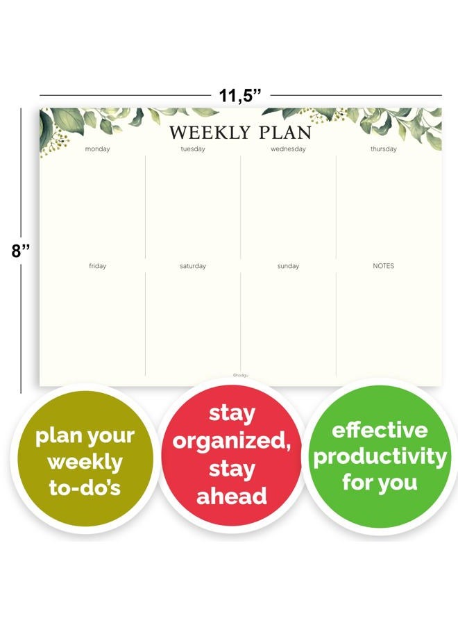 HADIGU Weekly Planner Notepad, Size 8" x 11.5", Weekly To Do List Notepad, Eucalyptus Design - Image 5