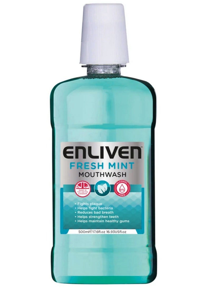 ENLIVEN Fresh Mint Mouth Wash 500 ML X 2 Made In Uk - Image 2