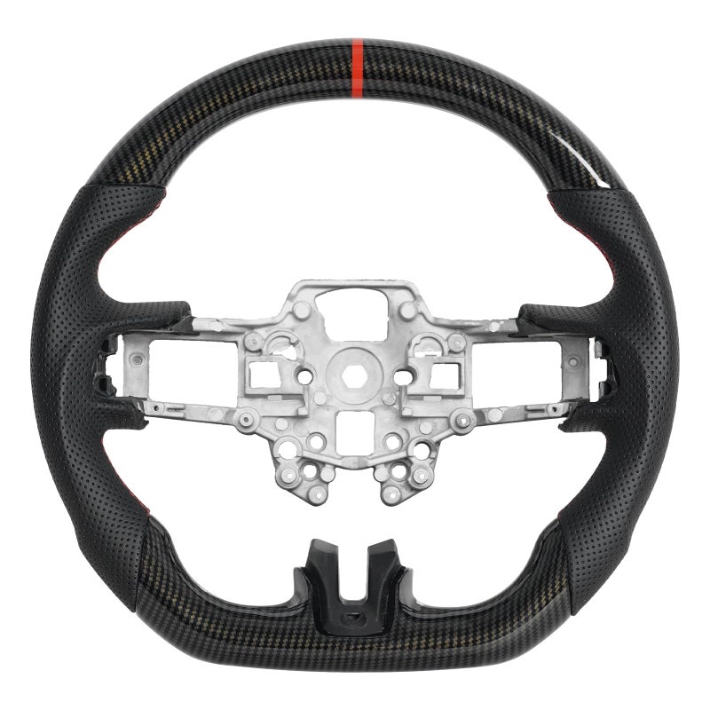 JIANGGAI Steering WheelHYDRO DIP CAR Carbon Fiber Flat Sport Steering Wheel Fit For Mustang 20182023 Shelby GT500GT350 Not Heated JIANGGAI - Image 2