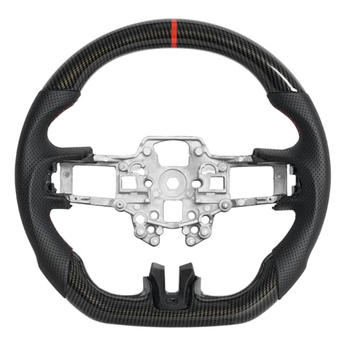 JIANGGAI Steering WheelHYDRO DIP CAR Carbon Fiber Flat Sport Steering Wheel Fit For Mustang 20182023 Shelby GT500GT350 Not Heated JIANGGAI - Image 1