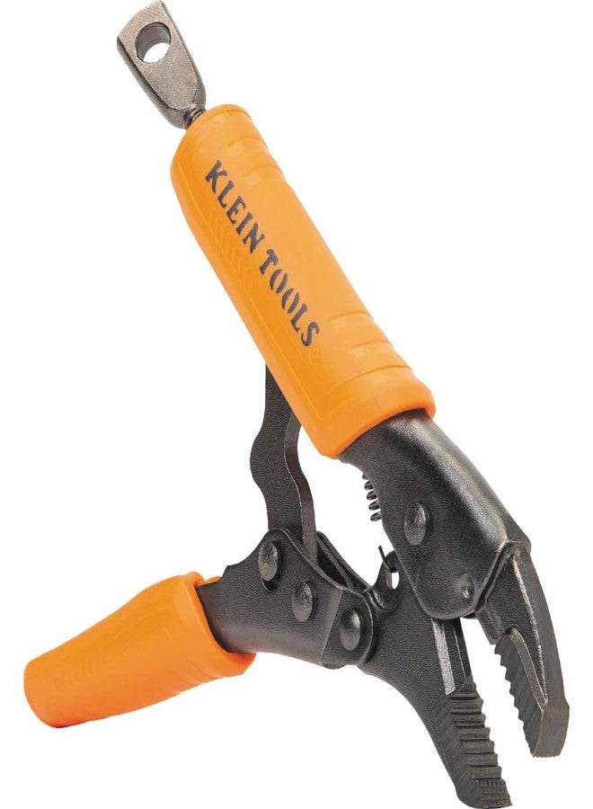 Klein Tools 38600 Curved Jaw Locking Pliers with Quick Release Handles, Intuitive Thumb Knob, High Torque, Mole Grips for Clamping and Gripping, 5-Inch - Image 1