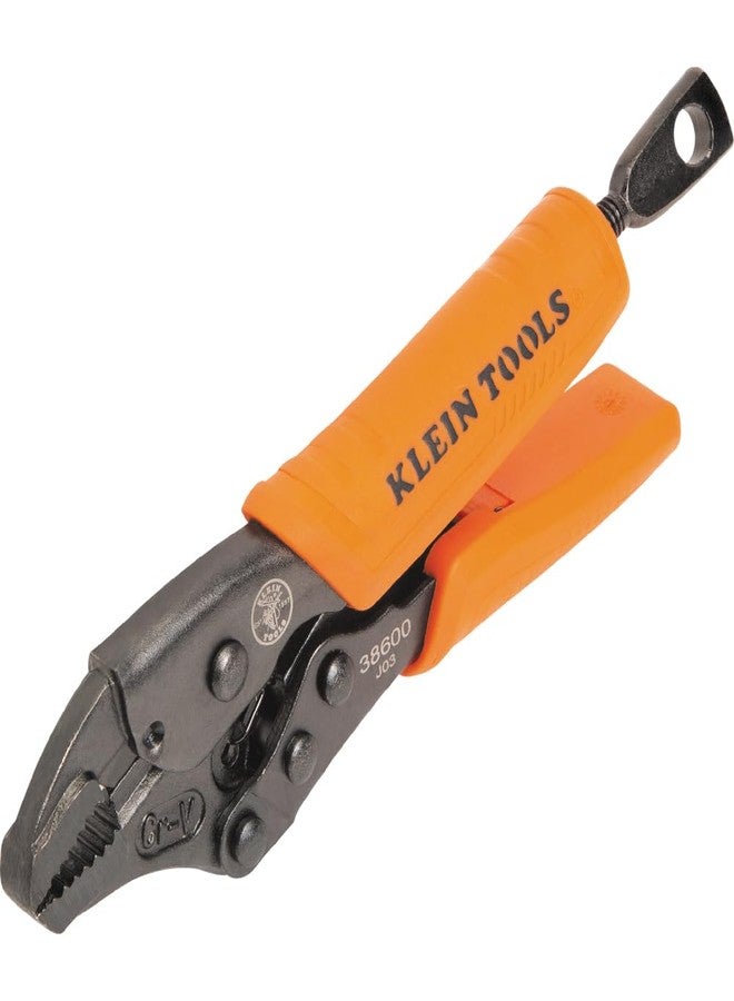 Klein Tools 38600 Curved Jaw Locking Pliers with Quick Release Handles, Intuitive Thumb Knob, High Torque, Mole Grips for Clamping and Gripping, 5-Inch - Image 2