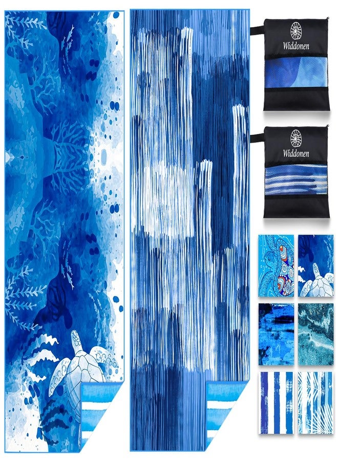 Widdonen Lightweight Thin Microfiber Beach Towel Sand Free Quick Dry Absorbent Compact Soft Pool Swim Travel Towels Extra Large Oversized Beach Accessories Packable Essentials Stuff Gifts for Adult - Image 1