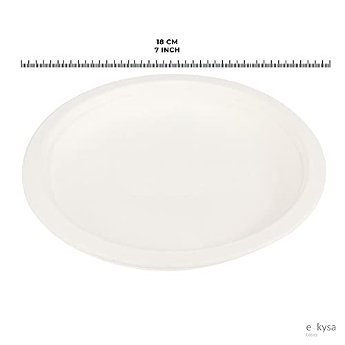e kysa basics Disposable Bagasse Plates, 7 inches, Set of 25 pcs - Beige - Image 2
