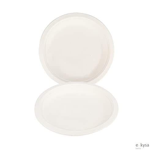 e kysa basics Disposable Bagasse Plates, 7 inches, Set of 25 pcs - Beige - Image 5