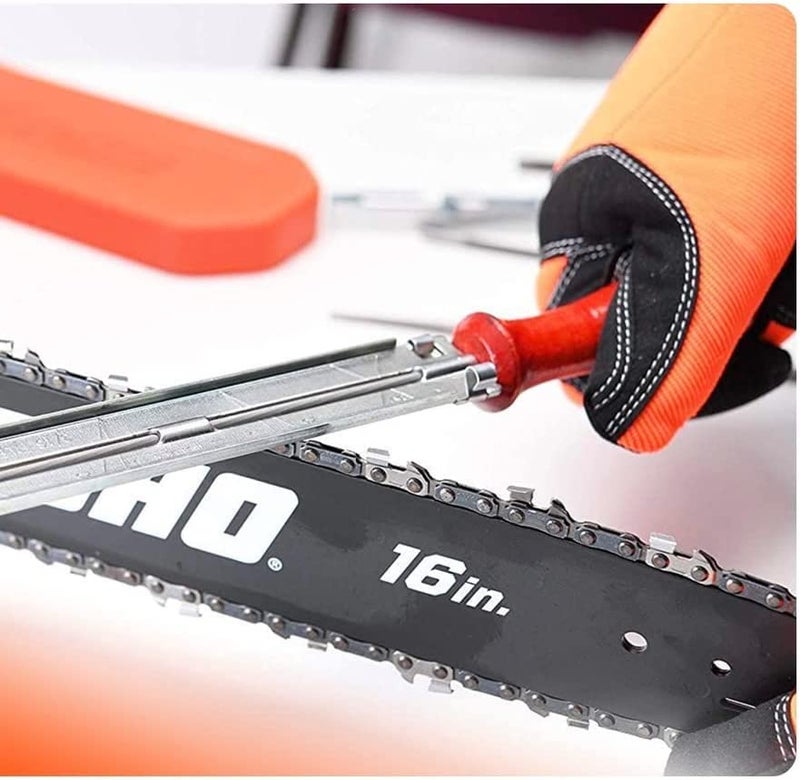Katzco Chainsaw Sharpener File Kit - Contains 5/32, 3/16, and 7/32 Inch Files, Wood Handle, Depth Gauge, Filing Guide, and Tool Pouch - for Sharpening and Filing Chainsaws and Other Blades - Image 4