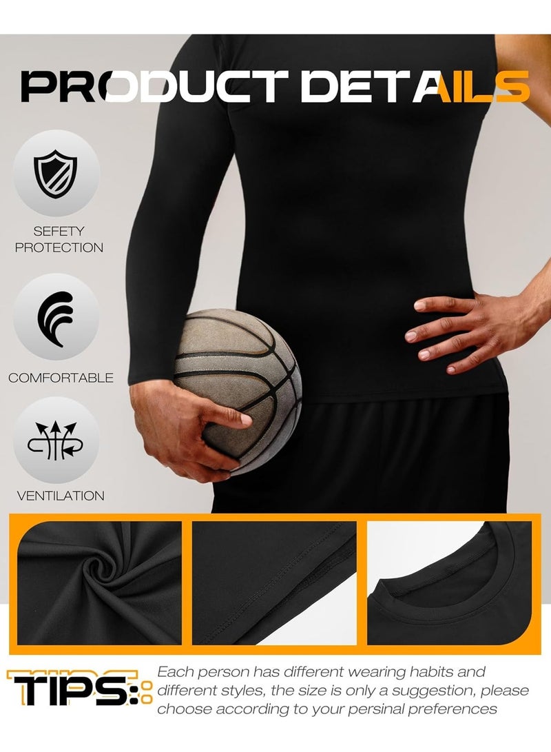 Generic 2 Pcs Compression Shirts for Men Long Sleeve, Quick Dry Mens Single Sleeve Compression Shirts, 1/2 Single Arm Athletic Base Layer Undershirt Gear - Image 2