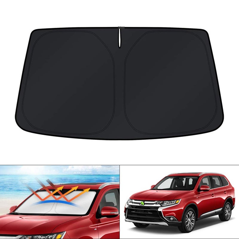KUST Windshield Sun Shade for 20132021 Mitsubishi Outlander Accessories NOT for Outlander Sport Sunshade Foldable Window Sun Visor Protector Blocks UV Rays Keep Your Car Cooler
