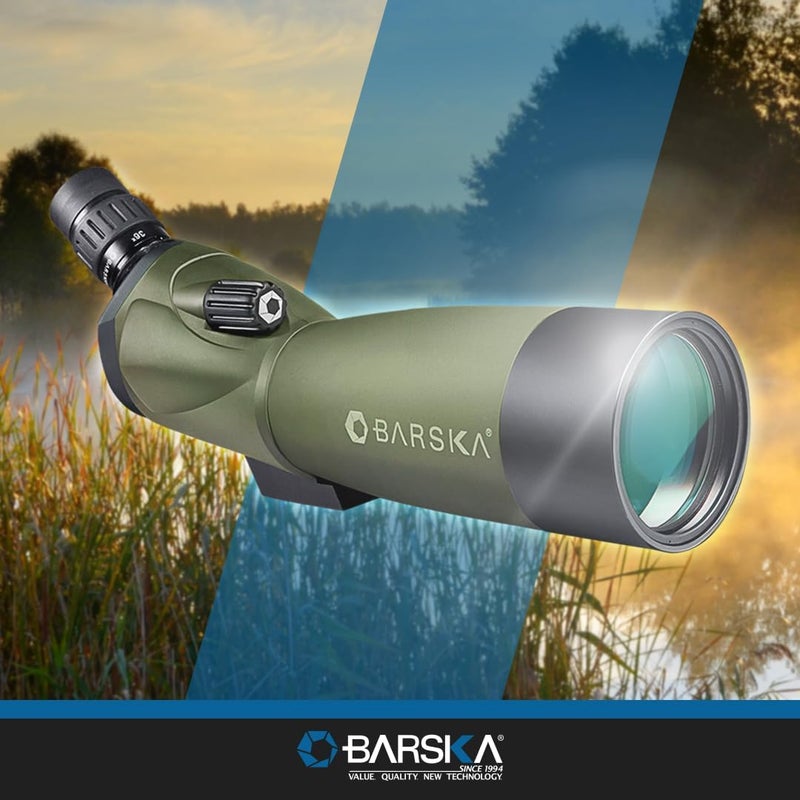 BARSKA Barska AD11284 Blackhawk 2060x60 Waterproof Spotting Scope with Tripod  Cases for Birding Target Shooting Sports etc  Green  - Image 5