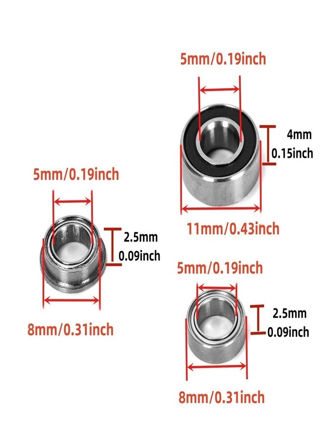 Ruimou 30Pcs Remote Control Car Ball Bearing Upgrade Replacement Parts Set (22 MR115RS + 4 MF85ZZ + 4 MR85ZZ) Compatible with T-Amiya MF-01X - Image 4