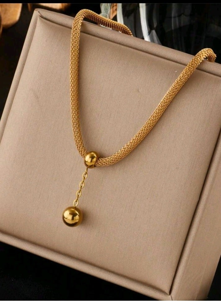 Attractives Trendy Stainless Steel Gold Plated Necklace For Women - Image 1
