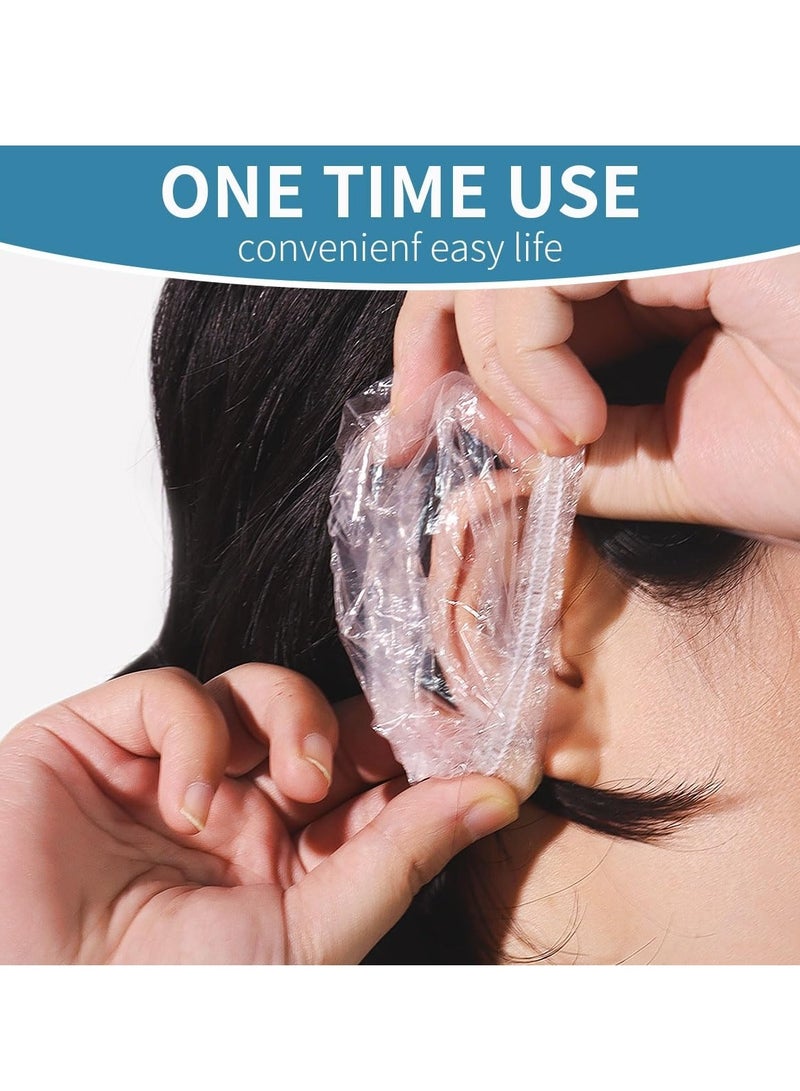 200 Pack Shower, Bathing,Ear Covers Clear Disposable Ear Protectors Waterproof Ear Covers for Hair Dye,Waterproof Plastic Ear Shower Caps - Image 3