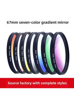 General 67mm Camera Filter Gradient Mirror Gradient Gray Gradient Blue Travel Shooting Filter Special Effect Lens Filter-Color:Gradient Red 【67mm】 Single Lens  - Image 2