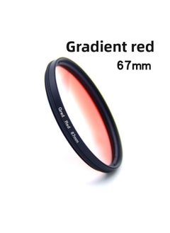 General 67mm Camera Filter Gradient Mirror Gradient Gray Gradient Blue Travel Shooting Filter Special Effect Lens Filter-Color:Gradient Red 【67mm】 Single Lens  - Image 1