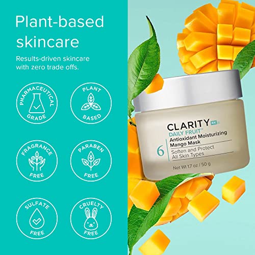 ClarityRx Daily Fruit Antioxidant Moisturizing Mango Face Mask, Plant-Based Creamy Anti-Aging Facial Treatment, Recommended for Mature or Dry Skin (1.7 oz) - Image 5