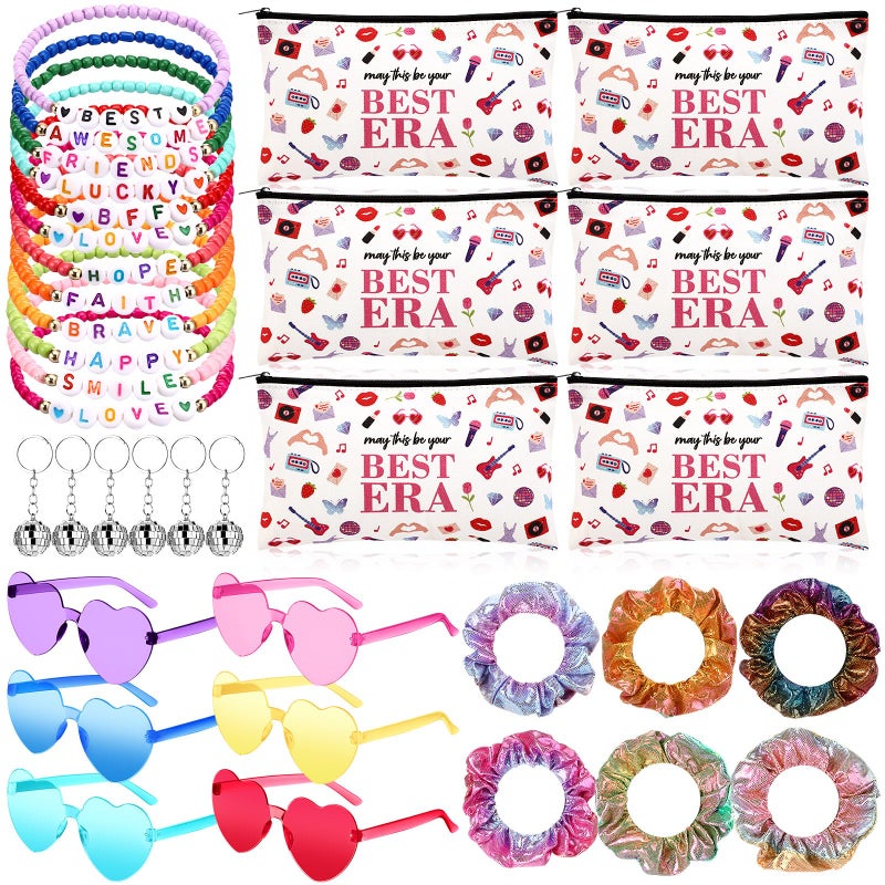 Landical 36 Pcs Friendship Party Favors Bulk Popular Singer Party Favors Include Friendship Bracelet May This Be Your Best Era Cosmetic Bag Disco Keychain Sunglasses Scrunchie Cosmetic Bag for Women Fans Gifts - Image 2