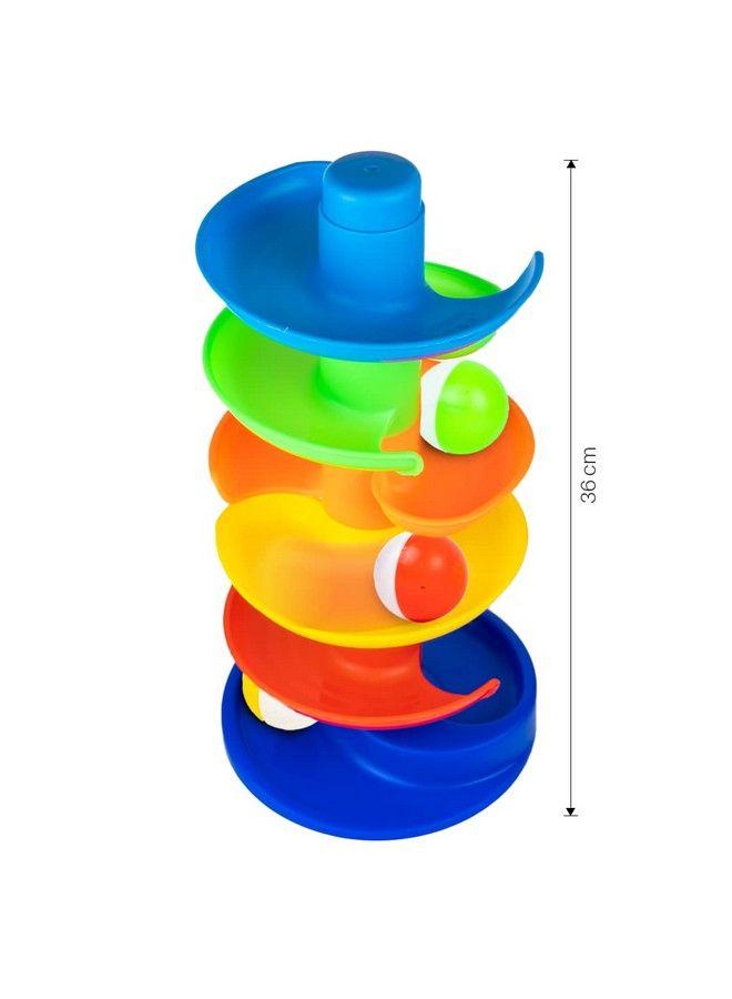 RATNA'S Rainbow Spinnig Tower Ball ; Baby And Toddler Educational Toys Safe And Non Toxic For Infants Multicolor - Image 3