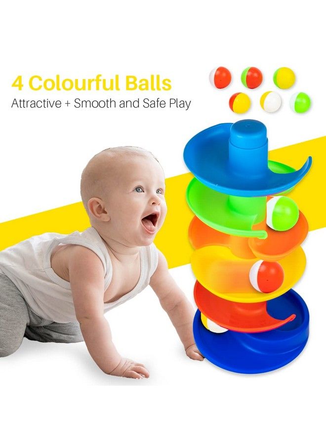 RATNA'S Rainbow Spinnig Tower Ball ; Baby And Toddler Educational Toys Safe And Non Toxic For Infants Multicolor - Image 5
