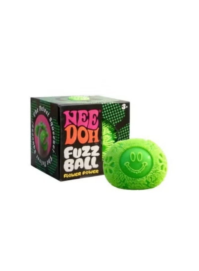 Needoh Fuzz Ball Squishy Smiley Toy | Velvet-Touch Sensory Fidget Ball for Stress Relief，Smiley Face Squeezing Toy, A Sensory Stress-relieving Toy for Children and Sdults (Multiple Colors Available) - Image 1