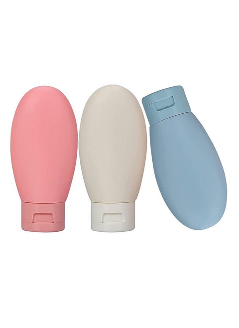 MAYCREATE® 3pcs Travel Bottles for Toiletries, 60ML Refillable Plastic Containers with Lid Small Leak Proof Empty Squeeze Bottles Kit for Toiletries, Cream, Gel, Shampoo, Lotion Dispenser