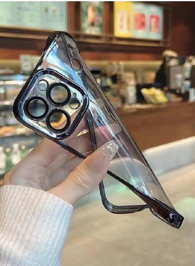 Gasin حافظة هاتف آيفون 15 برو غلاف واقي غلاف ناعم مطلي مضاد للسقوط أسود - Image 4