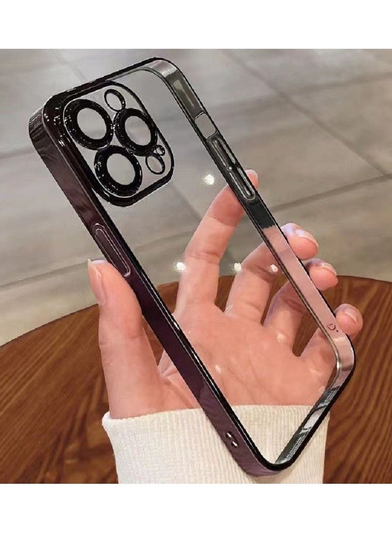 Gasin حافظة هاتف آيفون 15 برو غلاف واقي غلاف ناعم مطلي مضاد للسقوط أسود - Image 1