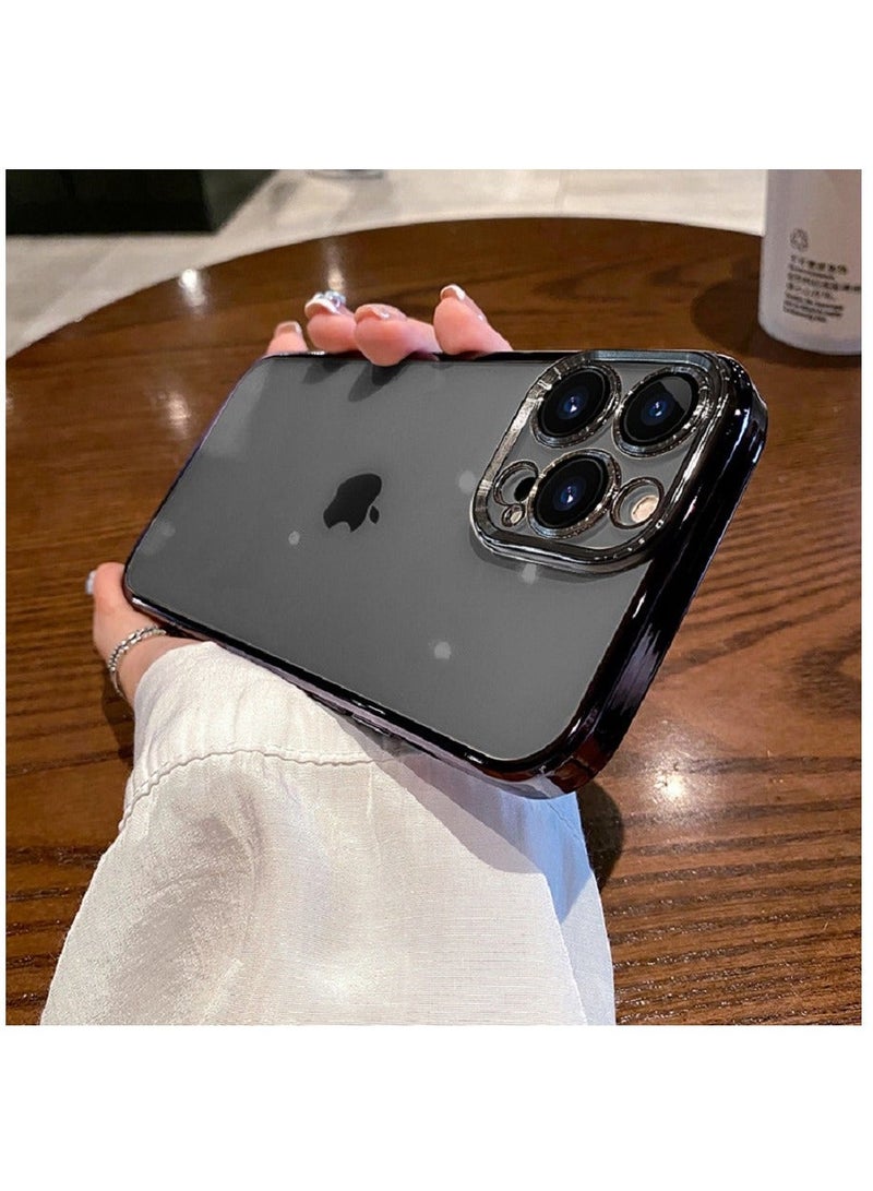 Gasin حافظة هاتف آيفون 15 برو غلاف واقي غلاف ناعم مطلي مضاد للسقوط أسود - Image 2