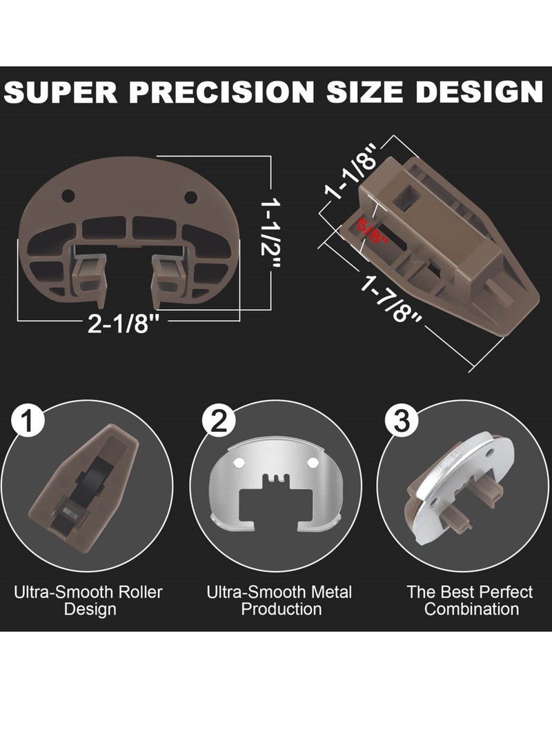 Y&D - Drawer Guide Kit - Compatible with Rite-Trak II Model #168 5 Sets of Dresser Slides Metal Backing and Stop Roller - Image 1