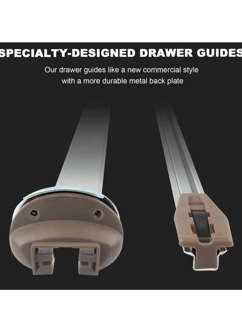 Y&D - Drawer Guide Kit - Compatible with Rite-Trak II Model #168 5 Sets of Dresser Slides Metal Backing and Stop Roller - Image 1