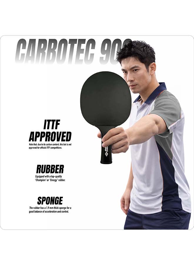 دونيك مضرب تنس الطاولة دونيك وود كاربوتيك 900 مع ألياف الكربون - مضرب بينج بونج احترافي بشفرة مقواة بالكربون، مطاط معتمد من الاتحاد الدولي لتنس الطاولة، سرعة عالية، دوران وتحكم للاعبين المتقدمين - Image 2