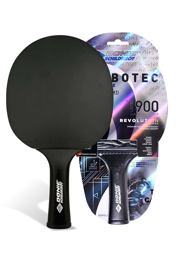 دونيك مضرب تنس الطاولة دونيك وود كاربوتيك 900 مع ألياف الكربون - مضرب بينج بونج احترافي بشفرة مقواة بالكربون، مطاط معتمد من الاتحاد الدولي لتنس الطاولة، سرعة عالية، دوران وتحكم للاعبين المتقدمين - Image 1